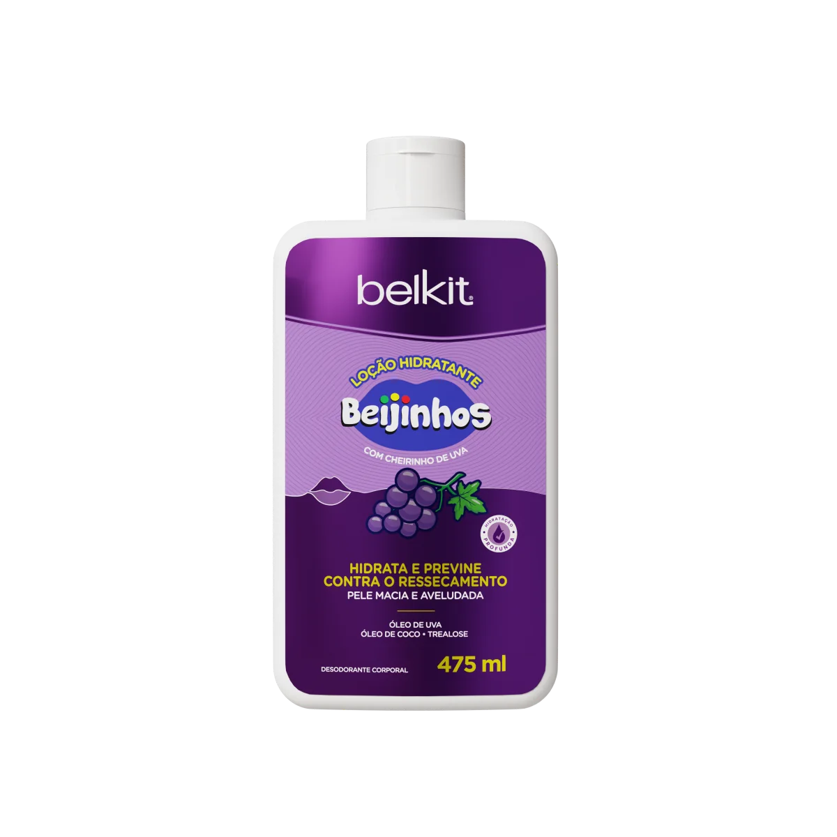 Loção Hidratante Beijinhos Uva 475 ml Belkit