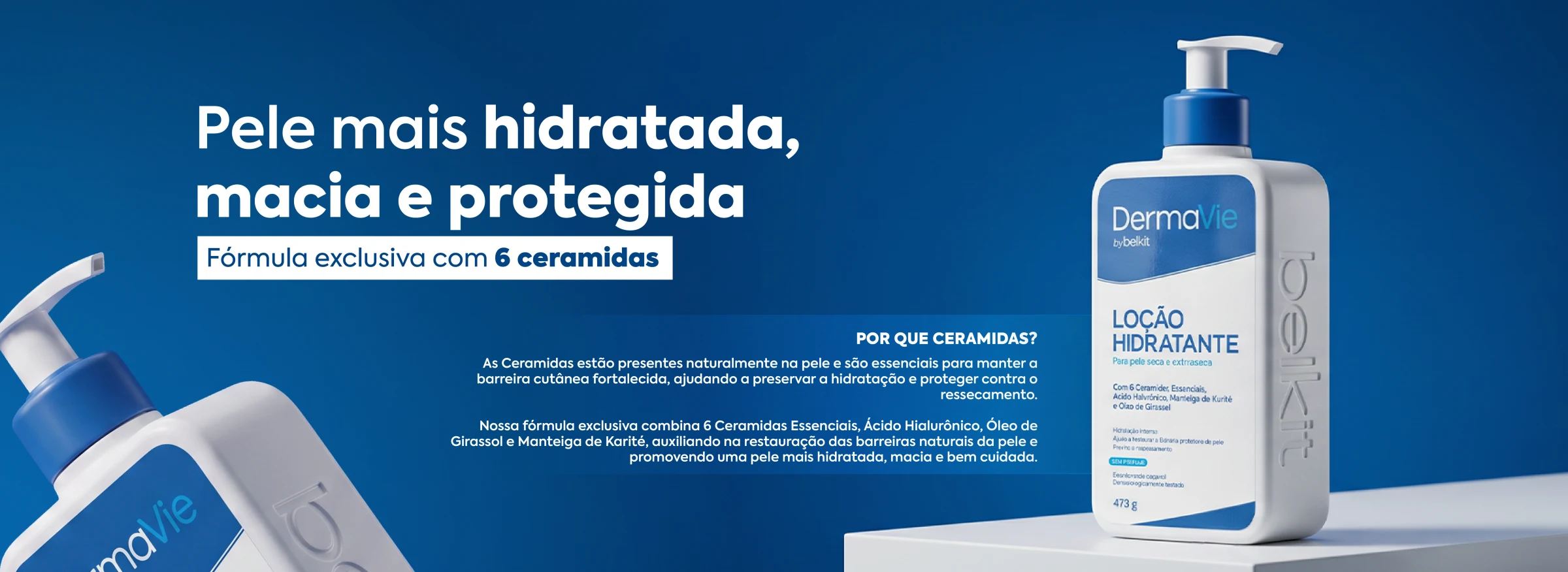 Rotina de hidratação corporal com produtos Dermavie